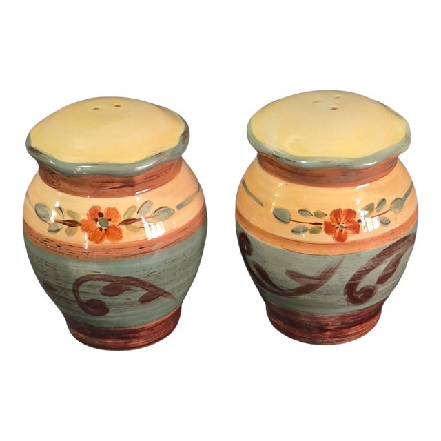Late 20th Century Italian Tuscan Landscape by Pamela Gladding Salt & Pepper Shakers For Sale