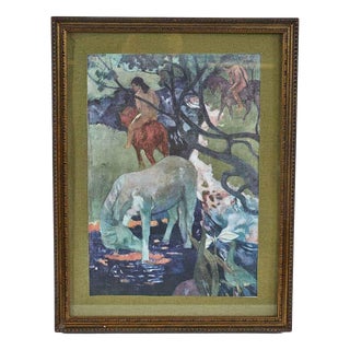 After Gauguin, Horses and Nature, Print For Sale