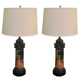 1950s Abstract California Marc Bellaire for California Pottery Table Lamps - a Pair