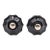 Pair of Vintage 1 In. Fluted Black Glass Cabinet Knobs For Sale