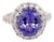 Tanzanite Diamond Ring 14k White Gold 5.30 TCW Certified For Sale