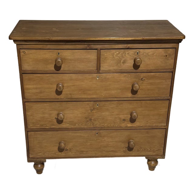 Antique Pine Two Over Three Drawers - Chest of Drawers From England For Sale