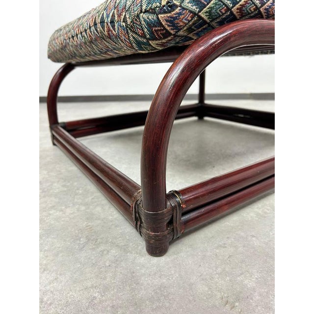 Set of Mid-Century Modern Bamboo Wingchair with Ottoman from Gervasoni, 1970s For Sale - Image 18 of 18