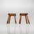 Wood Italian Modern Rounded Square Wooden Stools, 1970s, Set of 2 For Sale - Image 7 of 18