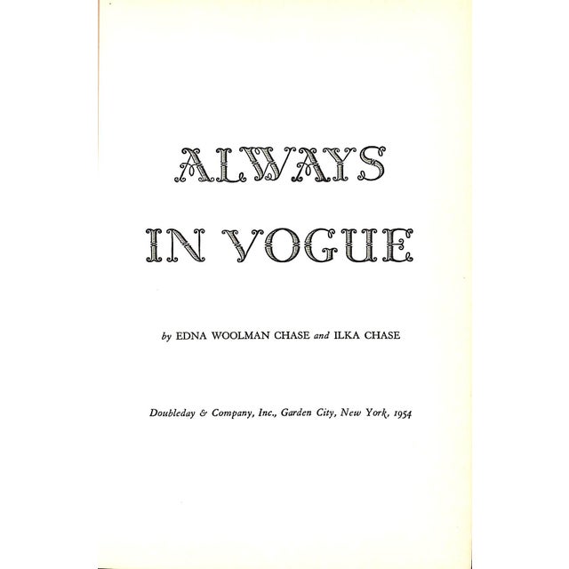 WOOLMAN, Edna and CHASE, Ilka [387] pp. Doubleday & Company, Inc. 1954 8 1/2" x 5 3/4" An autobiography of Vogue's famous...