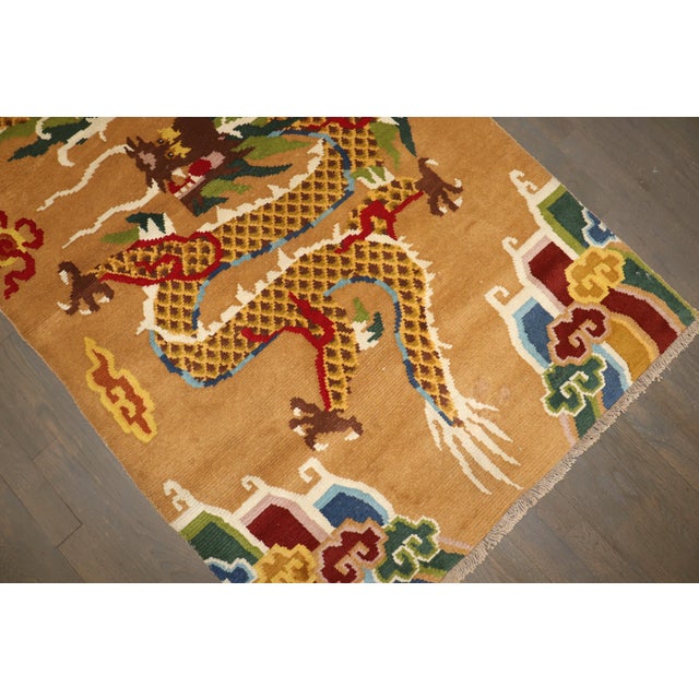 Dragon Vintage Tibetan Rug, 3' X 5'10'' For Sale In New York - Image 6 of 9