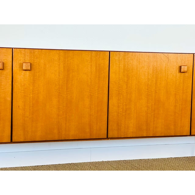 Tan Scandinavian Teak Sideboard with Tapered Legs, 1960s For Sale - Image 8 of 18