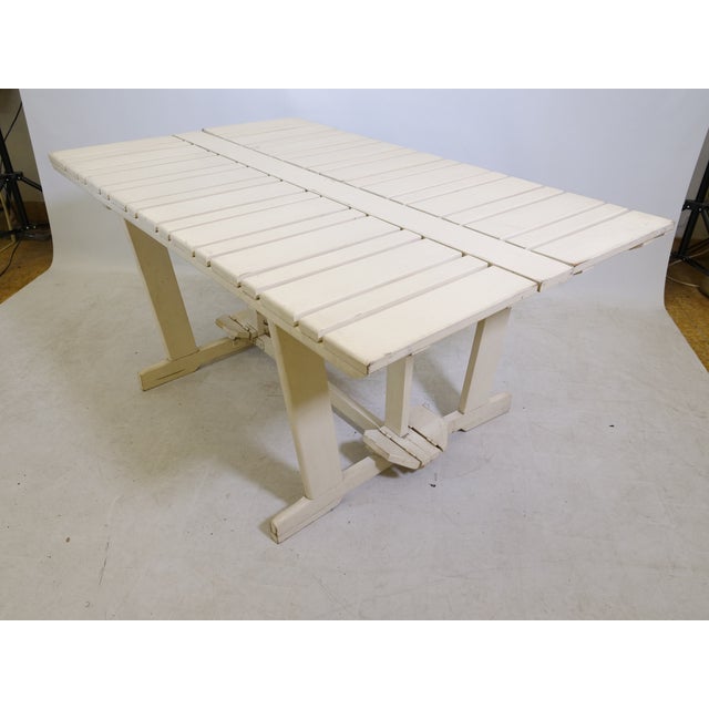 Mid-Century Folding Wooden Riviera Garden Table from Triconfort, 1970s For Sale - Image 10 of 11