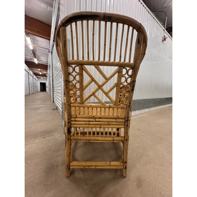 Mid Century, Vintage English Regency arm chairs made of bamboo rattan and wood, surprisingly heavy, not flimsy - quite the...