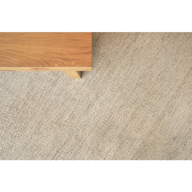 Exquisite Rugs Tweed Flatweave Handmade PET Yarn Beige Rug-5'6"X7'6" For Sale In Los Angeles - Image 6 of 7
