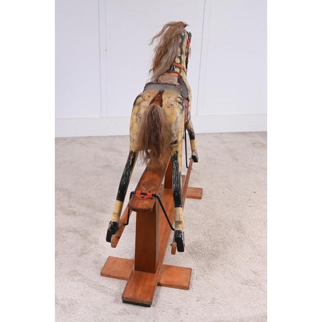 Antique Wooden Rocking Horse Childrens Toy, 1920s For Sale - Image 9 of 11