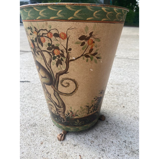 Maitland - Smith Mid 20th Century Mario Lopez Torres Style Monkey Trash Can Wastebasket For Sale - Image 4 of 13