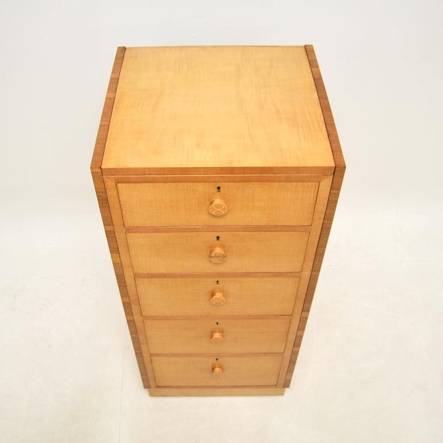 Art Deco Sycamore Chest of Drawers attributed to Hille, 1920s For Sale - Image 6 of 11