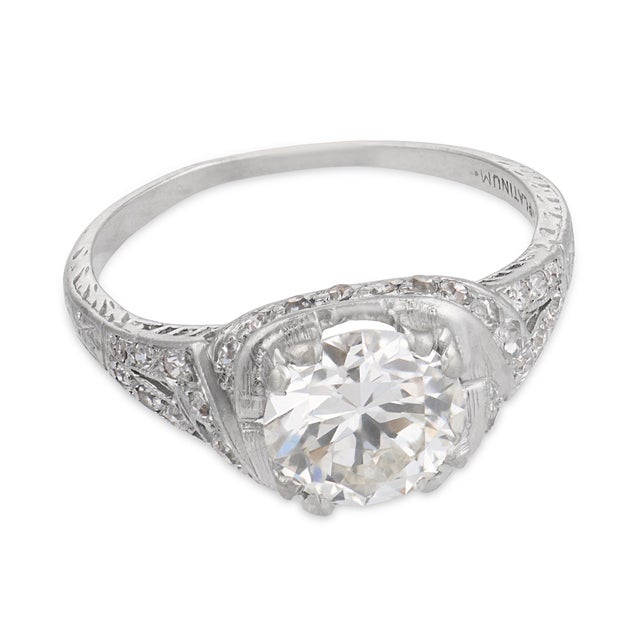 Mid-Century Modern Vintage Gia 3.61 Carat Fancy Yellow Radiant Cut Diamond Two Tone Engagement Ring, Size 6.25 For Sale - Image 3 of 6