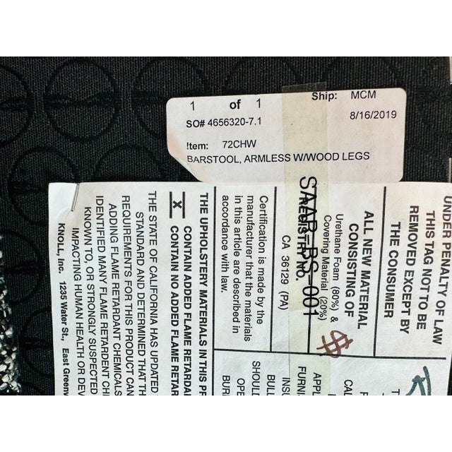 Pair of Eero Saarinen Barstools for Knoll, Upholstered, Labeled & Dated For Sale - Image 18 of 18