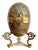 Large 1970s Brass and Enamel Floral Egg Box on Stand For Sale