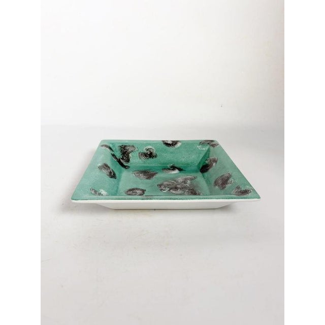 Green Ceramic Ashtray with Decorative Motifs, France, 1970s For Sale - Image 3 of 12