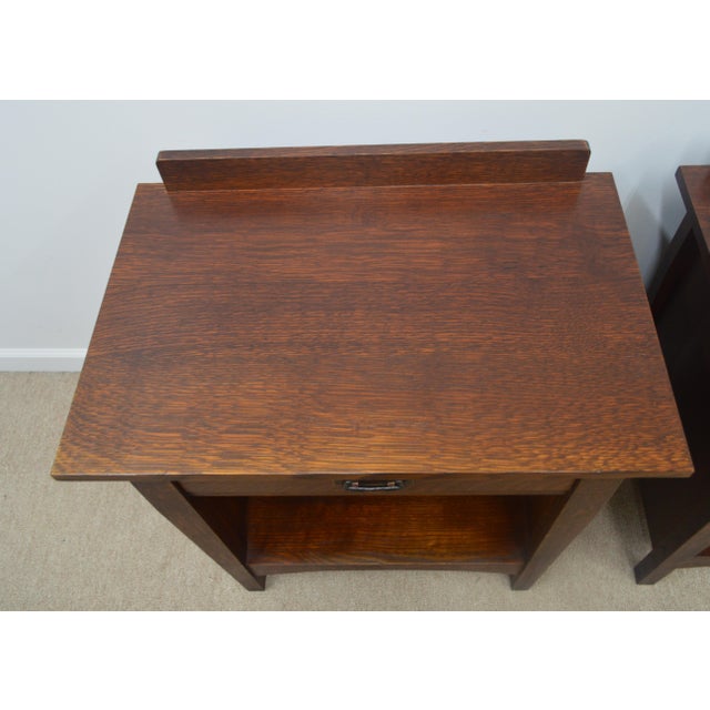 Stickley Mission Oak Nightstands Bedside Tables a Pair Chairish