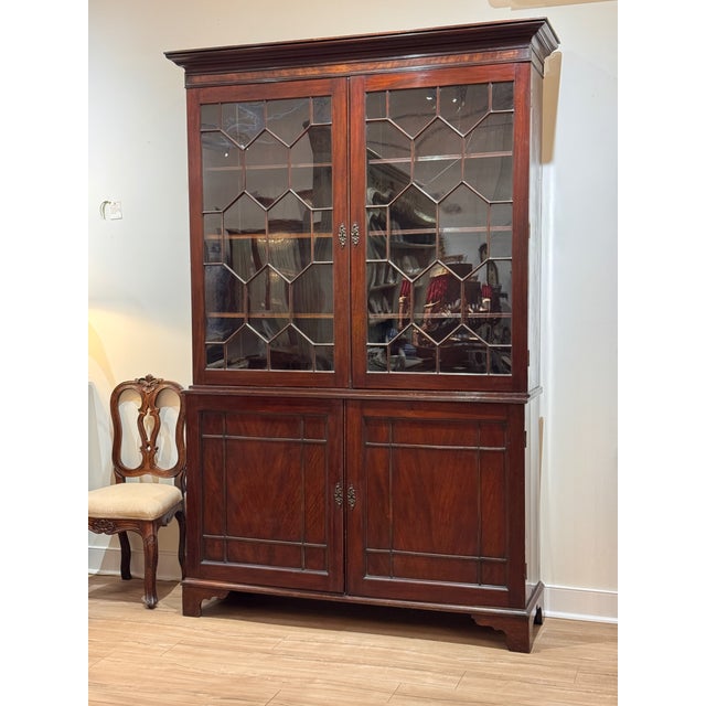 English Early 19th Century English Mahogany Breakfront Bookcase For Sale - Image 3 of 15