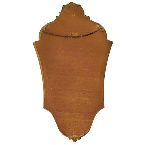 Mid-Century Baroque Style Gold Leaf-Gilded Crest Mirror, 1950s For Sale - Image 6 of 8