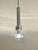 Large staff pendant light designed by motoko ishii distinctive 1970s space age design chrome-plated fixture clear glass...
