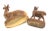 Wood Vintage Hand Carved Wood Antelope Deer Statues - a Pair For Sale - Image 7 of 12