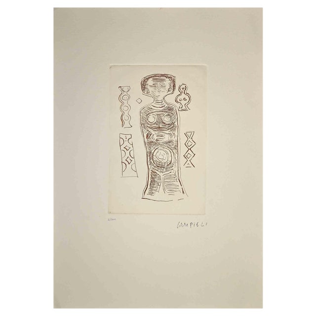 Massimo Campigli, The Idol, Etching, 1970s For Sale