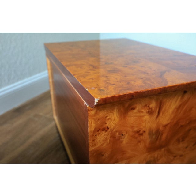Black 1970’s Italian Burl Wood Two- Drawer Nighstands, a Pair For Sale - Image 8 of 11