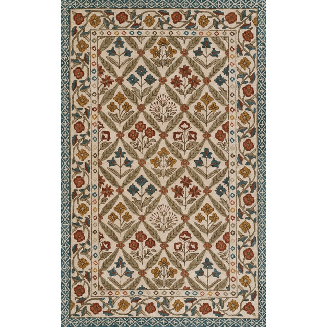 Momeni Cotswold Floral Blue Hand Tufted Area Rug 2' X 3' For Sale