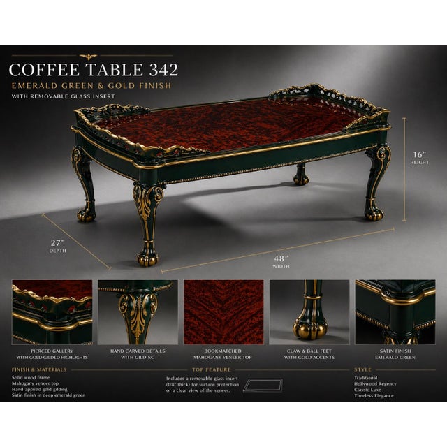 A bold, designer-forward interpretation of a classic form, this striking coffee table pairs traditional craftsmanship with...