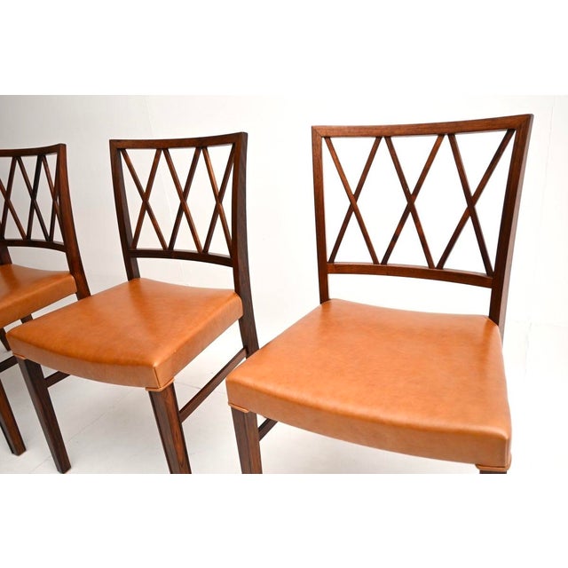 Mid-Century Modern Vintage Danish Dining Chairs attributed to Ole Wanscher, 1960, Set of 4 For Sale - Image 3 of 11