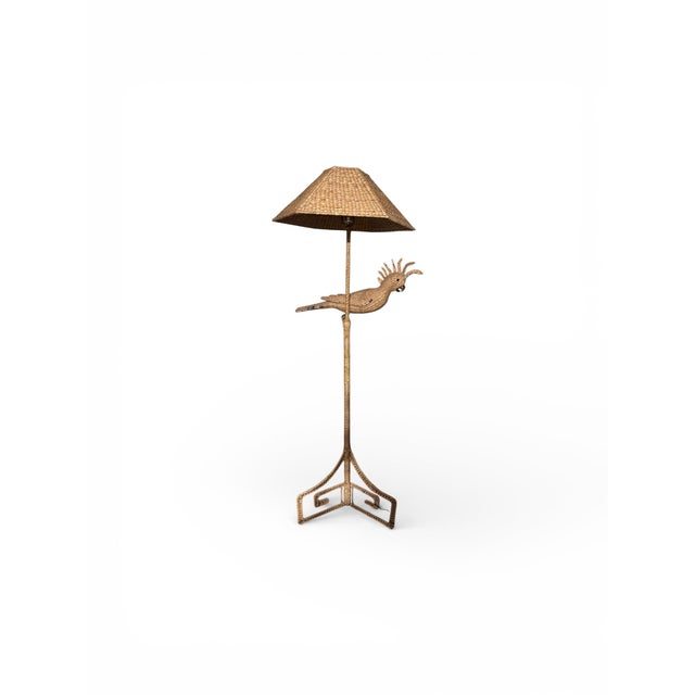 Mario Lopez Torres Rattan, Cockatoo Floor Lamp - Hollywood Regency , Signed For Sale In West Palm - Image 6 of 12