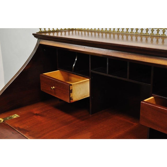 Antique French Louis XV Style Marquetry Inlaid Drop Front Ladies Writing Desk For Sale - Image 11 of 18