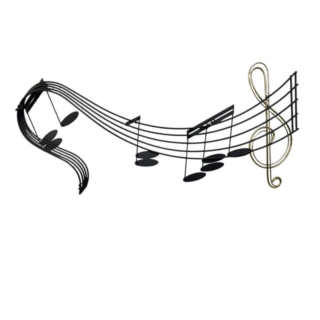Black Vintage Curtis Jere 41” Rhapsody Musical Wall Sculpture Signed 1991 For Sale - Image 8 of 8