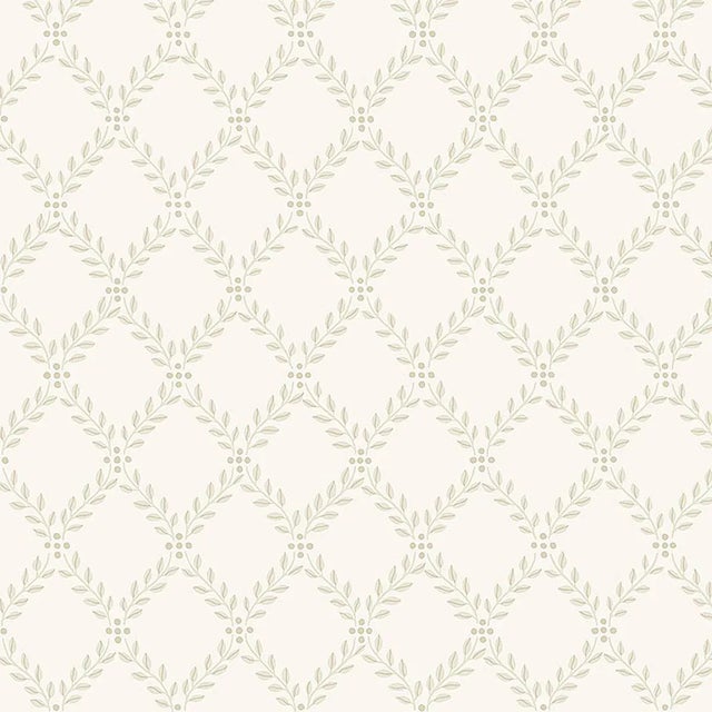SAMPLE - Boråstapeter Trellis Leaves Wallpaper In Natural For Sale