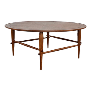 Mid-Century Modern Round Walnut Coffee Table by Lane "Copenhagen"