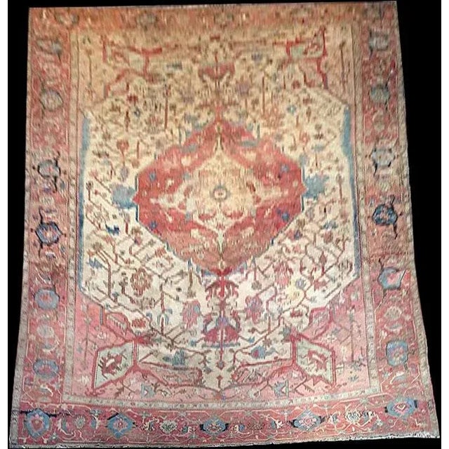 Contemporary Antique Serapi Rug For Sale - Image 3 of 13