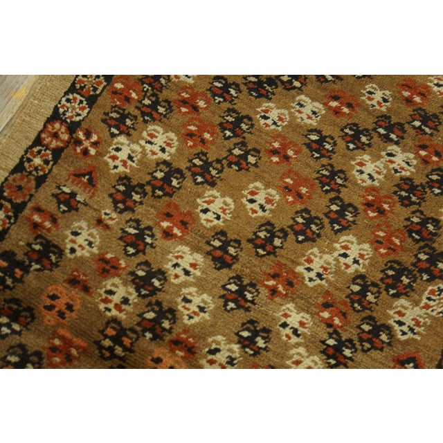 1890s Brown Geometric Tribal Antique n.w. Persian Bakshaiesh Rug 2'9" X 4'4" Handknotted Wool Carpet For Sale - Image 10 of 18