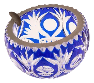 Bohemian Engraved Crystal Ashtray, France, 1960s