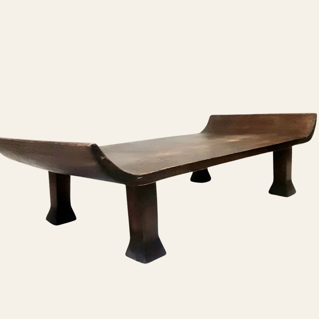 Late 19th Century Antique Chinese Kang Table | Late Qing Elm Wood Low Tea Table For Sale - Image 5 of 6