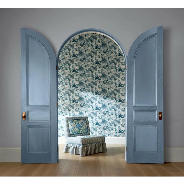 A contemporary overblown abstract interpretation of watercolour flowerheads originally a fabric design Flores has been...