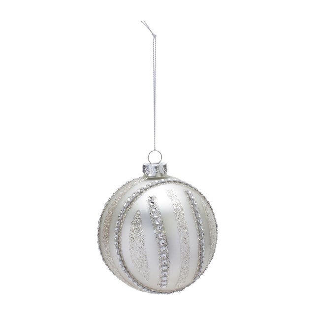 Elevate your holiday decor with this exquisite set of Jeweled Glass Ball Ornaments. Designed to dazzle, these silver-toned...