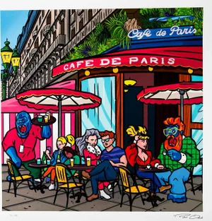Richard Orlinski, Café De Paris, Signed Digigraph