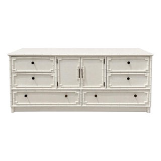 VTG Drexel Kensington Faux Bamboo Dresser Hollywood Regency Coastal Palm Beach For Sale