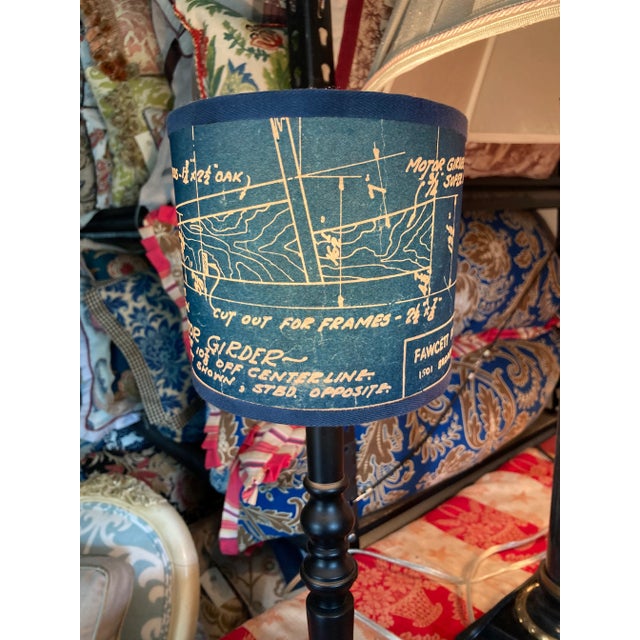 Mary Jane McCarty Designs Vintage Ship Blueprint Sconce Shades For Sale - Image 4 of 5
