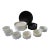 1960s Modernist Massimo Vignelli for Heller Melamine Black and White Dining Set- 19 Pieces For Sale