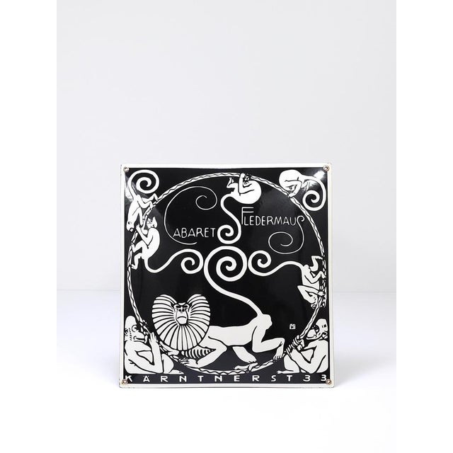 Art Nouveau Moriz Jung Cabaret Bat Enameled Advertising Sign by Josef Hoffmann, Vienna, 1960s For Sale - Image 6 of 18