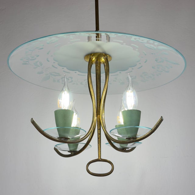 Vintage Chandelier attributed to Pietro Chiesa for Fontana Arte, Italy, 1930s For Sale - Image 11 of 18
