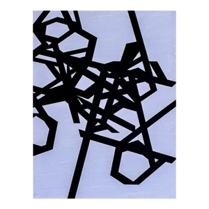 Contemporary Abstract Acrylic and Oil on Panel Painting "Untitled 2023 (Black-Purple)" by Jasper Van Der Graaf