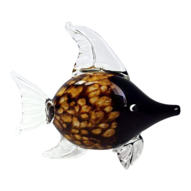 Early 21st Century Tortoiseshell Art Glass Fish Sculpture For Sale